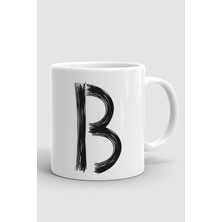 Porselen B Harfli Beyaz Kupa Bardak