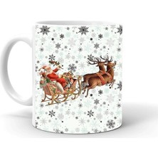 Yılbası Noel Temalı Baskılı Seramik Beyaz Kupa