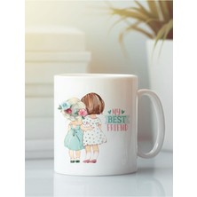 Beyaz Kupa Bardak G151 Aşk Dostluk Arkadaşlık Sevgi Kardeşlik Doğumgünü