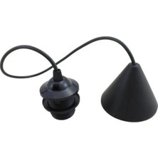 Ay Avize Siyah Plastik Hazır Takım Tekli Tesisat E-27 Duylu Kablo