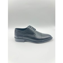 Santorino Ayakkabı Erkek Hakiki Deri Siyah Antik Neolit Taban Klasik Ayakkabı