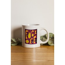 Porselen - Sinirli Smiley Motto Kupa Bardak- Makinede Yıkanabilir