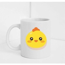 Tatlı Civciv Figürlü Beyaz Baskılı Kupa/bardak