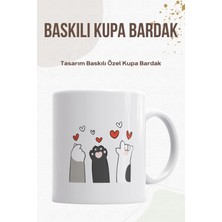 Mutlu Patiler Baskılı Kupa Bardak - Kedili Kupa Bardak