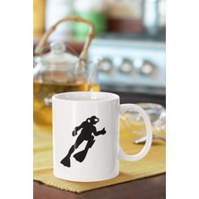 Dalgıç Silüet Baskılı Porselen Kupa Bardak