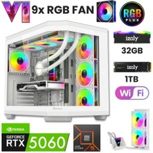 İzoly Gta 20X-WHITE R5 7500F 32GB Ddr5 1tb M.2 Nvme Rtx 5060 8gb 240MM Rgb Sıvı Soğutma Oyuncu Masaüstü Bilgisayarı