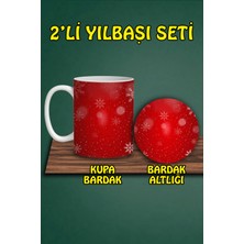Yılbaşı Temalı Kupa ve Bardak Altlığı Seti