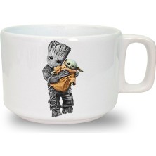 Groot ve Baby Yoda Seramik Beyaz Kahve Kupası