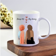 Kız Arkadaş Dünya Tek Biz Ikimiz Beyaz Kupa Bardak