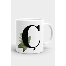 Porselen Ç Harfli Beyaz Kupa Bardak