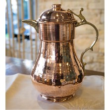 Maraş Bakırcılık -El Yapımı Bakır Sürahi 2 Litre Kapaklı – Içi Kalaylı Doğal Bakır Renk Su Sürahisi
