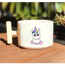 Unicorn Baby Baskılı Beyaz T Kulp Kupa Bardak