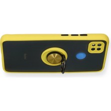 Marsilyan Xiaomi Redmi 9c Kılıf Montreal Yüzüklü Silikon Kapak - Sarı