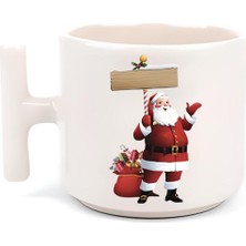 Yeni Yıl Noel Baba Kişiye Özel T Kulp Motto Kahve, Çay Fincanı