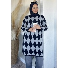 Julude Desenli Simli Tesettür Triko Tunik P-00020345