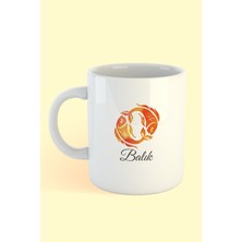 Balık Burcu Baskılı Kahve Kupası