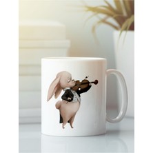 Beyaz Kupa Bardak G193 Aşk Dostluk Arkadaşlık Sevgi Kardeşlik Doğumgünüm Keman Müzik