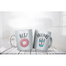 Porselen Best Friends Coffe Nudle Ikili Kupa Bardaklar Makinede Yıkanabilir .