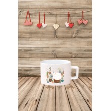 Kaktüs ve Kedi Seramik Beyaz Kahve Kupası