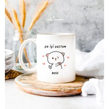 Kalp Desenli Kedili 'en Iyi Dostum' Kupa Bardak - Mükemmel Doğum Günü Hediyesi