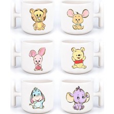 Winnie The Pooh Tüm Karakterler 6'lı El Yapımı T Kulplu Fincan