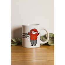 Porselen Sarılsana Çikolata Sütüm Motto Kupa Bardak Makinede Yıkanabilir .