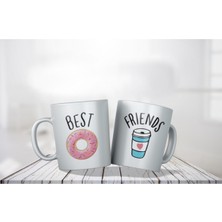 Porselen Best Friends Coffe Nudle Ikili Kupa Bardaklar Makinede Yıkanabilir .