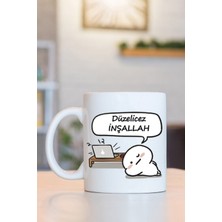 Düzelicez Inşallah Baskılı Kupa Bardak (Turuncu)