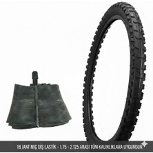 Güçlü Bisiklet Motosiklet 16 Jant Bisiklet Iç Dış Lastik Seti - 16X1.75/2.125 Uyumlu - Dış Lastik + Iç Lastik Oto Kalın Sibop