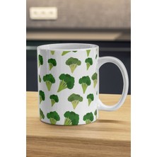 Bardağı Kaplayan Büyük Brokoliler Kupa - Büyük Brokoli Desenli Baskılı Kupa Bardak