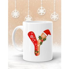 Y Harf Baskılı Yılbaşına Özel Kupa Bardak - Yılbaşı Kupa - Noel Hediye - Yılbaşı Hediyesi