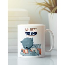 Beyaz Kupa Bardak G135 Aşk Dostluk Arkadaşlık Sevgi Kardeşlik Doğumgünü