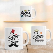 Evin Hanımı & Evin Beyi & Evin Prensi 3'lü Kupa Seti