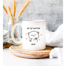 Kalp Desenli Kedili 'en Iyi Dostum' Kupa Bardak - Mükemmel Doğum Günü Hediyesi