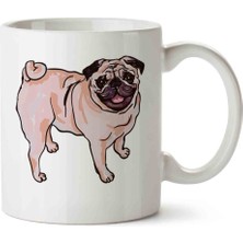 Pug Köpek 2 Porselen Kupa Bardak