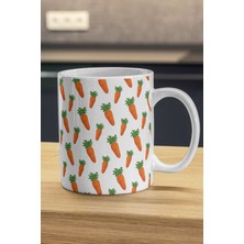 Bardağı Kaplayan Büyük Havuçlar Kupa - Büyük Havuç Desenli Baskılı Kupa Bardak