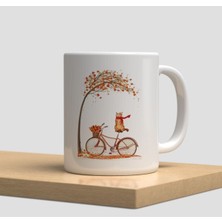 Beyaz Kupa Bardak A166 - Çiçek Tutan Kız Hoş Geldin Aşk Sevgi Arkadaşlık Dostluk Kardeşlik