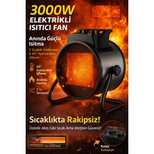 Kılıforyum 3000W Güçlü Elektrikli Isıtıcı Fan | Sessiz , 3 Isı Kademesi Güvenli Ptc