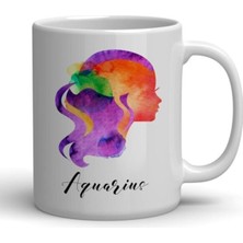 Kova Burcu Baskılı Kupa Bardak