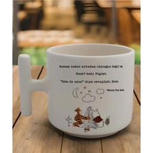 Beyaz T Kulp Sonsuza Kadar Arkadaş Olacağız Pooh 2 Latte Fincan Modelleri