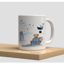 Beyaz Kupa Bardak A128 - Sarah Kay Vintage Nostalji Çiçekli Kız Bahçıvan