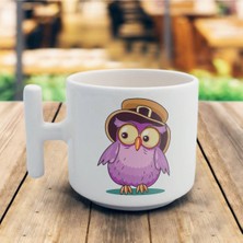 T Kulp Nescafe Fincanı Baykuş Baskılı