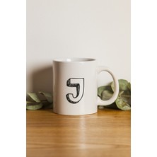 Porselen Karakalem J Harfi Kupa Bardak. .