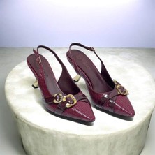 Elisa 123 7,30 cm Arkadan Açık Bağlamalı Kadın Günlük Klasik Topuklu Ayakkabı