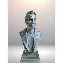 HobiHub Terminator Büst - Figür - Arnold Schwarzenegger - 12 cm El Boyaması Pla Plastik