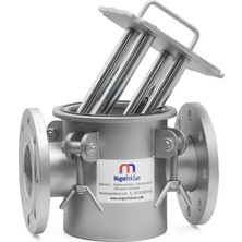 Magneteksan DN80 Flanşlı Manyetik Filtre – Komple Paslanmaz, Gıda İşletmelerine Uygun, Metal Tozu Yakalama, Yerli Üretim