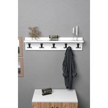 Askılık Duvar Elbise Askılığı Portmanto 80 cm Beyaz Düz