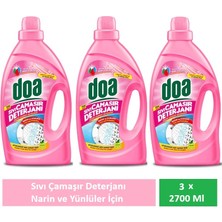 Doa Sıvı Çamaşır Deterjanı Yünlü ve Narinler 3 x 2700 ml