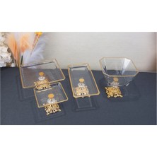Çnr Home Collection 4 Parça  Metal Ayaklı Kurabiyelik Sunumseti