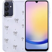 Ceponya Galaxy A25 Kılıf Airbag Tasarımlı Simli Şeffaf Kutup Kapak